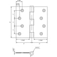thumbnail image 2 of Stone Harbor Hardware 4" Door Hinges, Square Corner, White, 2-Pack, 2 of 4