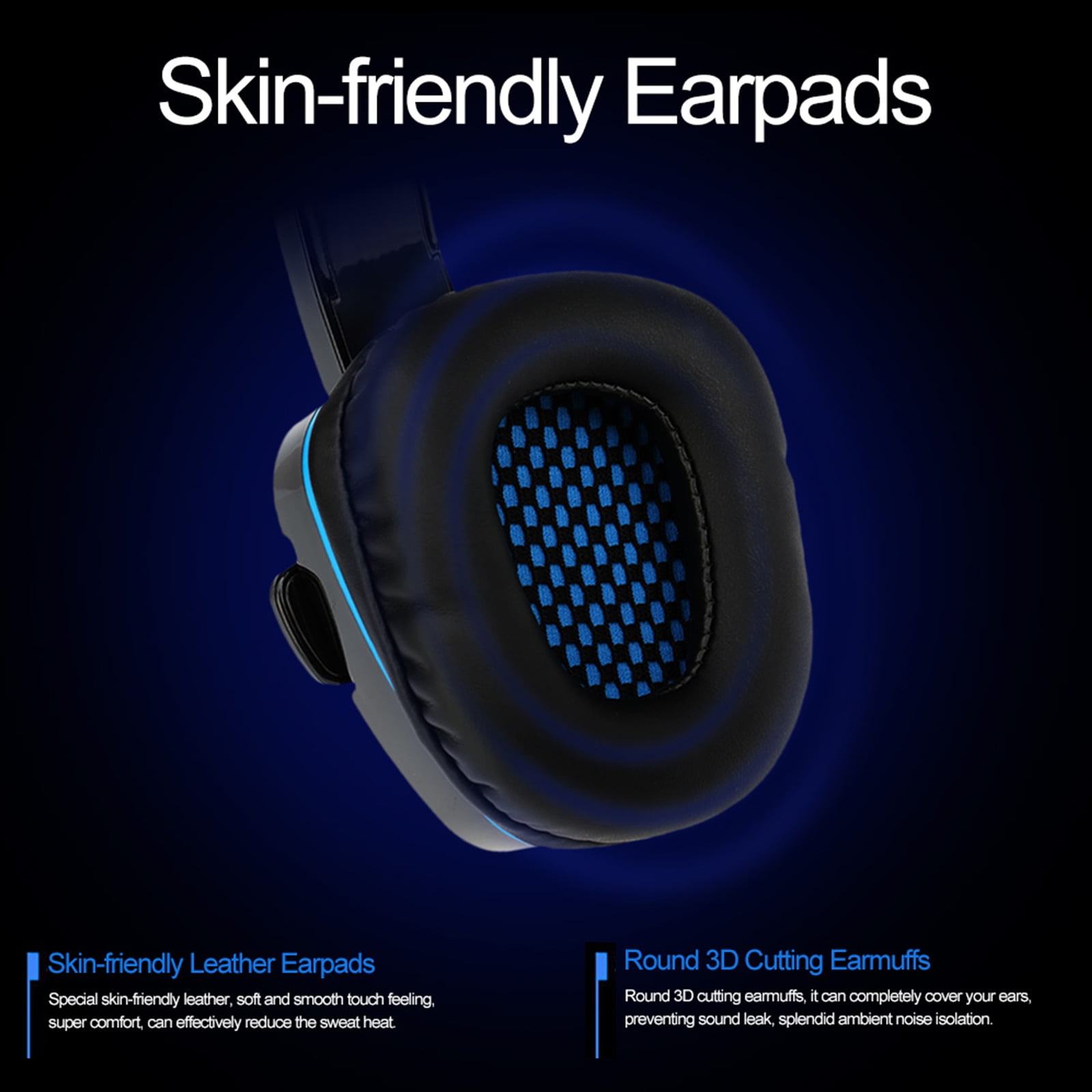 Sades Armor RGB Wired Gaming Headset – Black/Blue (SA-908