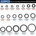 thumbnail image 5 of 225pcs O-Ring Rubber Assortment 18 Size SAE Kit Plumbing Hydraulic Air Gas HVAC, 5 of 11