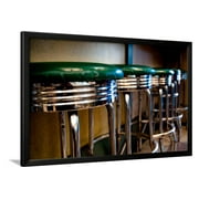 Retro Bar Stools I Framed Print Wall Artwork By Erin Berzel by Art.com