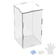 thumbnail image 1 of Caja de exhibición de acrílico de 1 paquete, 5.9x5.9x9.8 pulgadas/15x15x25cm Caja de exhibición clara de acrílico con base de madera negra [Blanco, Transparente], 1 of 6