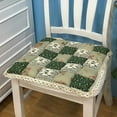 thumbnail image 1 of Nvzi Cojín de silla de patchwork con lazos, antideslizante, con ribete de encaje, con estampado floral de granja, para cocina, comedor (16 x 16 pulgadas, 25), 1 of 3