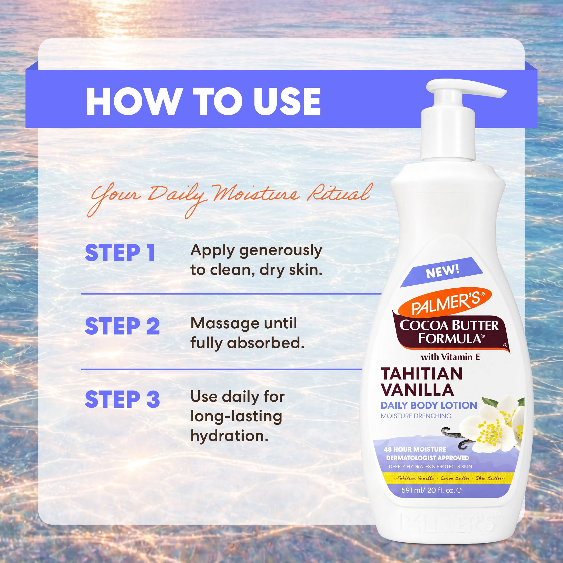 Palmer's Cocoa Butter Formula Body Lotion, Tahitian Vanilla, 20 fl oz