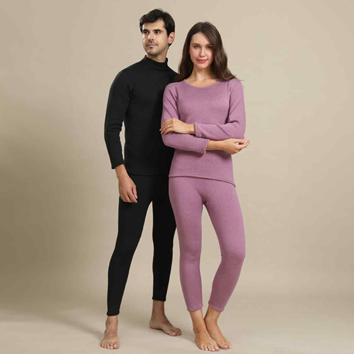 Mens Thermal Underwear Set：Fleece Lined Long Johns for Men Thermal Top and  Bottom Base Layer Cold Weather Thermals - XL