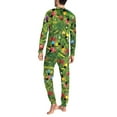 thumbnail image 4 of Renewold Christmas Pajamas for Family 2 PCS Lightweight Home Life Long Sleeve Sleepwear Colorful Lights Candy Canes Round Neck Lounge Set for Men Size XL, 4 of 5