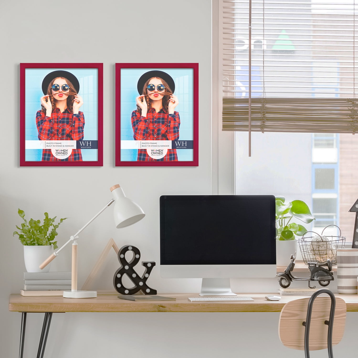 Woodgrain 11 in. x 14 in. Cherry Red Picture Frame (Set of 2)