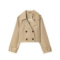 thumbnail image 2 of LSLJS Jackets for Women Turn Down Collar Button Cropped Jackets Casual Trendy Solid Color Fall Clothes with Pockets, S-L, 2 of 3