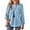 Blue, variant on Corabera Womens Fall Tops Ribbed Boho Tops for Women Loose Puffed Sleeve Flowy Shirts Round Neck Peasant Blouse Dressy Pink L
