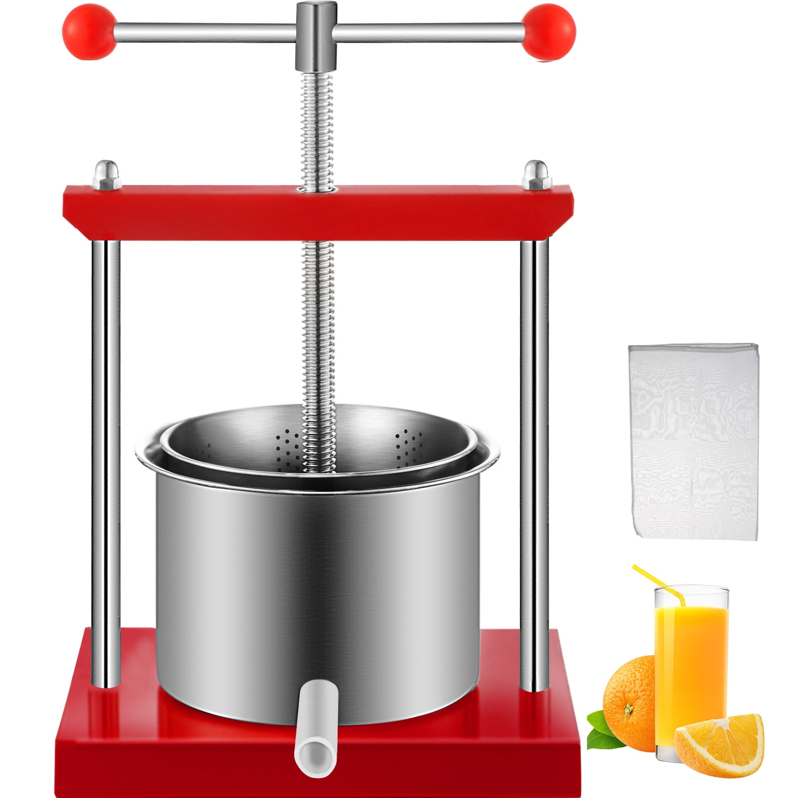 Details about   EJWOX 0.53 Gallon Stainless Steel Soft Fruit Wine Juice Press Cheese Making 