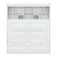 thumbnail image 4 of Runforrrs Wooden Queen Size White Color Murphy Wall Bed with Top Shelf and USB, 4 of 13