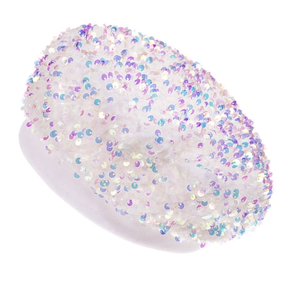 BESTYASH 1Pc White Sequin Beret Winter Hat Elegant and Warm Fashion Accessory Suitable for Autumn Outdoors