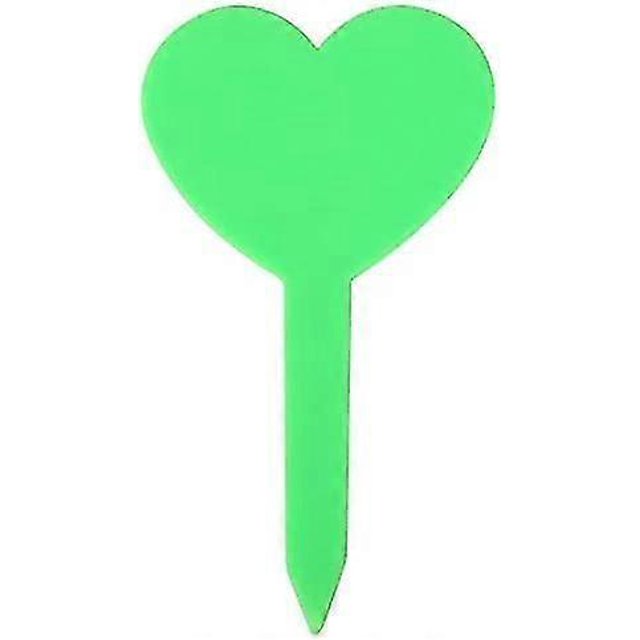 100pcs Colors Durable Water Resistant Plant Label Pvc Material Heart Shaped Gardening Label(green)