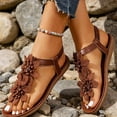 thumbnail image 4 of Women Floral Toe Post Beach Sandals, Casual Summer Walking Slides,US:9.5, 4 of 6