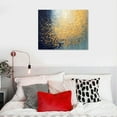 thumbnail image 3 of Blue and Gold Abstract Canvas Wall Art Gold and Blue Pictures Wall Decor Textured Gold Painting Modern Abstract Artwork for Walls Blue Gold Foil Pictures for Living Room Bedroom 20x16inch, 3 of 3