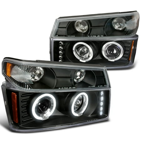 Chevy Truck Headlamp Headlight - Spec-D Tuning For 2004-2012 Chevy Colorado Projector Headlights 4Pc Combo (Left+Right) 2004 2005 2006 2007 2008 2009 2010 2011 2012