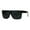 Matte Black, variant on Kush Pot Logo Large Squared Flat Top Mobster All Black Gangster Sunglasses Shiny Black