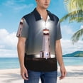 thumbnail image 5 of Xecao Peggy's Cove Lighthouse print Hawaiian shirt - a stylish short-sleeve button-down for men, perfect for casual beach and tropical outings., 5 of 9