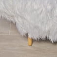 thumbnail image 3 of Levi Furry Yak Ottoman, White, 3 of 7