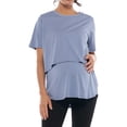 thumbnail image 7 of Frostluinai Women's Oversize Nursing Breastfeeding Shirts Hidden Slit Double Layer Maternity Shirt Short Sleeve Loose Fit Maternity Tops, 7 of 7