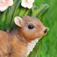 thumbnail image 4 of DSstyles Solar garden statues for outdoor decoration, squirrel hugging flowers with solar LED lights, gardening gift for patio courtyard lawn porch decoration, 4 of 8