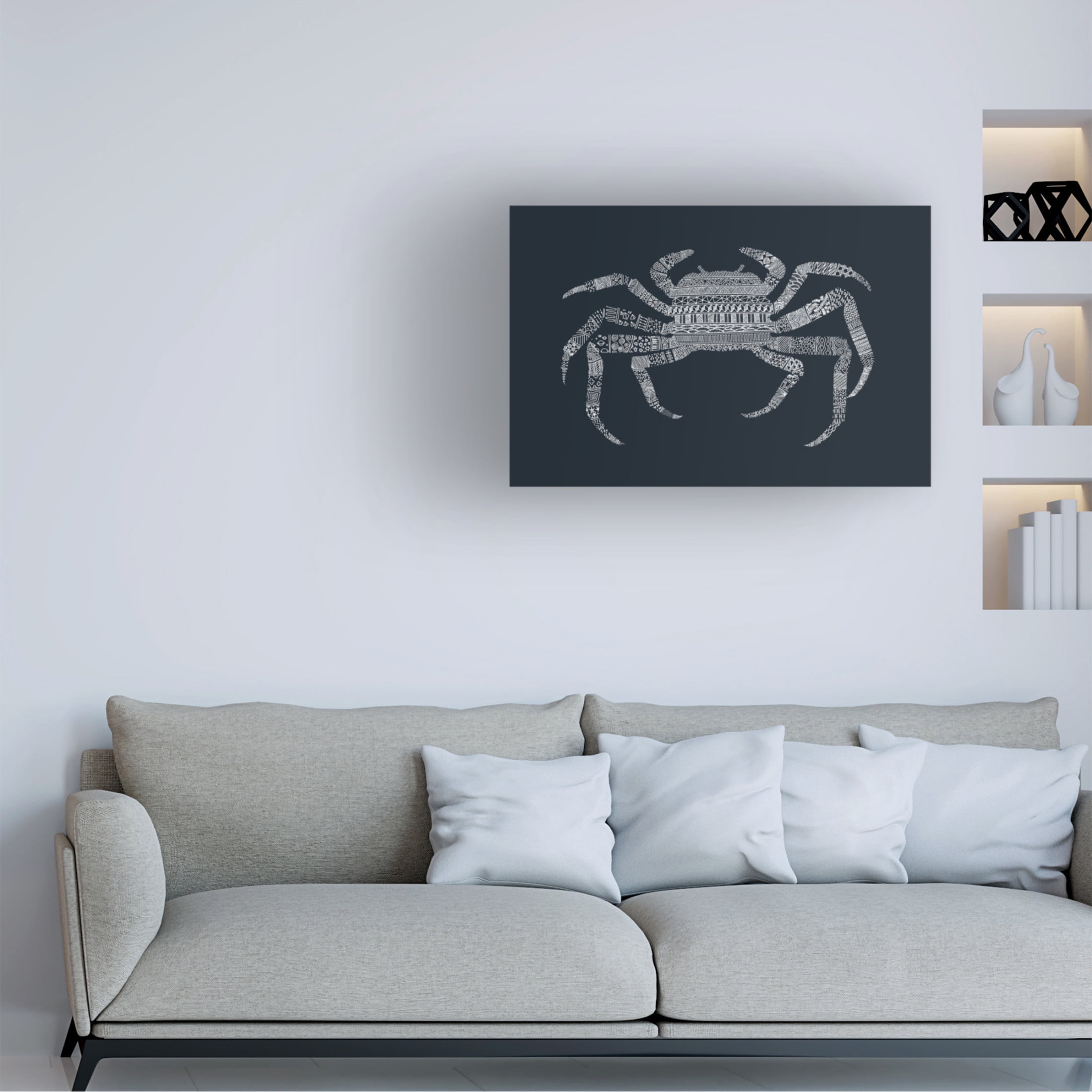 Trademark Fine Art Florent Bodart  Crab Blue Poster Blue Canvas Wall Art
