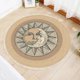 thumbnail image 1 of Round Carpet With Tassel Weave Pattern Tassel Rug, Cotton Woven Rug Non-slip Washable Floor Mat, 70cm, 1 of 5