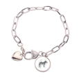 thumbnail image 1 of Pulsera de cadena de corazón Unbranded cebra blanco y negro simple, 1 of 3
