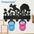 thumbnail image 4 of Squirrel Flowers Coat Rack Wall Mount Wood Black Animal Key Hangers for Wall 11.8×7.9inch Decorative Gift Wooden Wall Key Rack Organizer 5 Alloy Hooks for Bedroom Kitchen Garage Entryway, 4 of 9