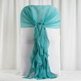 thumbnail image 3 of BalsaCircle Turquoise Premium Solid Curly Chiffon Chair Sashes Wedding Slipcovers, 3 of 6
