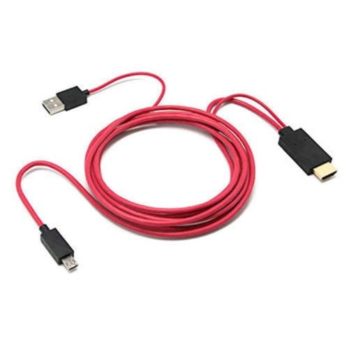 Câble USB Femelle MHL vers HDMI Mâle et USB Mâle, HDTV Qualité 1080P, 1,8m  p. Smartphone et Tablette - Français
