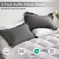 thumbnail image 4 of Lorviah 2 Pack Ruffle Pillow Cases, Ultra Soft & Breathable 20"x30" Queen Size Ruffled Pillow Covers, Pillow Shams with Envelope Closure, Dark Grey, 4 of 5