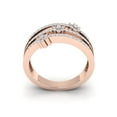 thumbnail image 3 of Not Enhanced 0.5ct Round Cut Diamond Prong 3-Row Bridal Floral Wedding Band Anniversary Ring Solid 10K Gold J SI2, 3 of 3