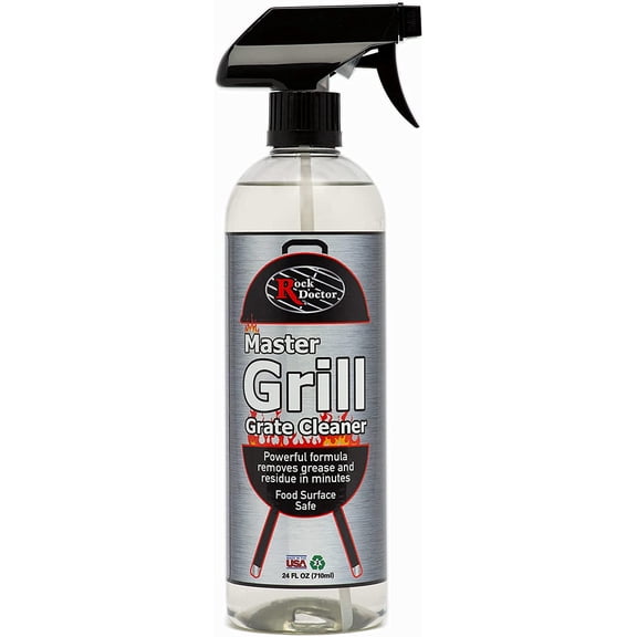 Master Grill Grate Cleaner, 24 oz. Cleaning Spray for Drip Pans, Oven Grates, Smokers, and Components, Non-Abrasive Liquid Solution Removes Grease, Grime, and Dried Food – Pack of 1