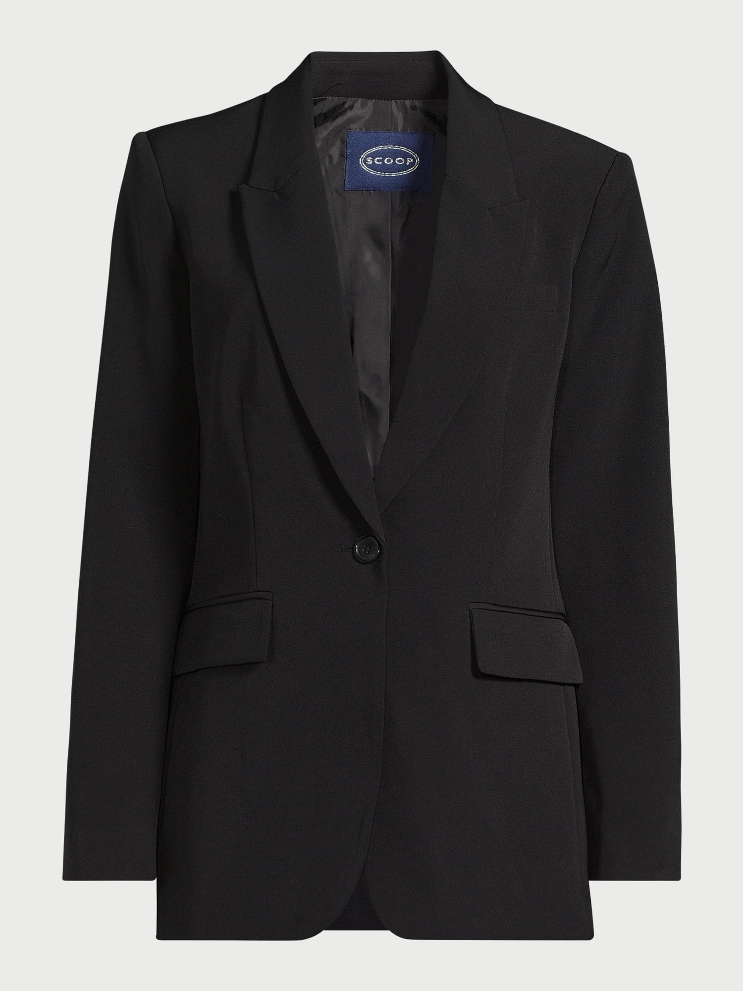 Scoop Women's & Women's Plus Crepe One Button Suit Blazer, Sizes XS-4X