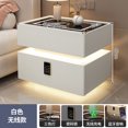 thumbnail image 2 of Mesita de noche inteligente con cargador inalámbrico, Altavoz Bluetooth, Sensor de luz, lámpara ambiental, bloqueo de contraseña, mesita de noche para dormitorio, 2 of 4