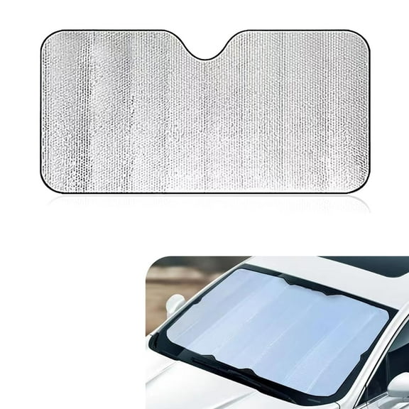 Car Windshield UV Protector, 51.1 x 23.6 inch Waterproof Automotive Window Heat Insulation Cover, Universal Foldable Reused Automotive Sun Shade, Keep Your Vehicle Cool (Silver)
