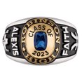 thumbnail image 2 of Order Now for 2025 Graduation, Freestyle Women's & Silver Double Row Class Ring Sterling Silver, Personalized, High School or College Graduation, 2 of 5