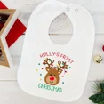 thumbnail image 5 of Baberos personalizados para la primera Navidad para bebés, niñas y niños, babero de algodón con nombre, toalla de saliva para recién nacidos, regalos de vacaciones de invierno para bebés, 5 of 5