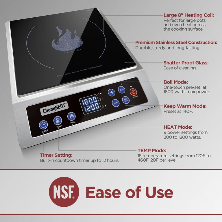 Changebert Portable 1800W Induction Cooktop photo 3