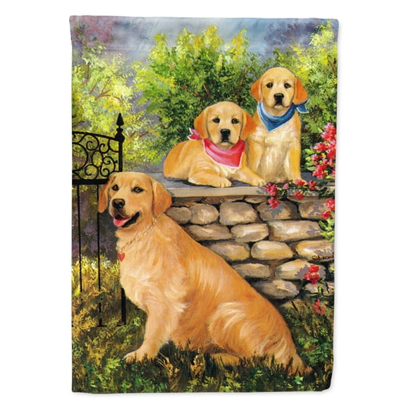 Carolines Treasures PPP3101GF Golden Retriever At the Gate Flag Garden Size  Small multicolor