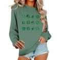thumbnail image 2 of St Patricks Day Sweatshirt Women Four-Leaf Clover Print Shirt Long Sleeve Crew Neck Pullover Saint Patricks Day Shirt Irish Tops for Women, 2 of 6