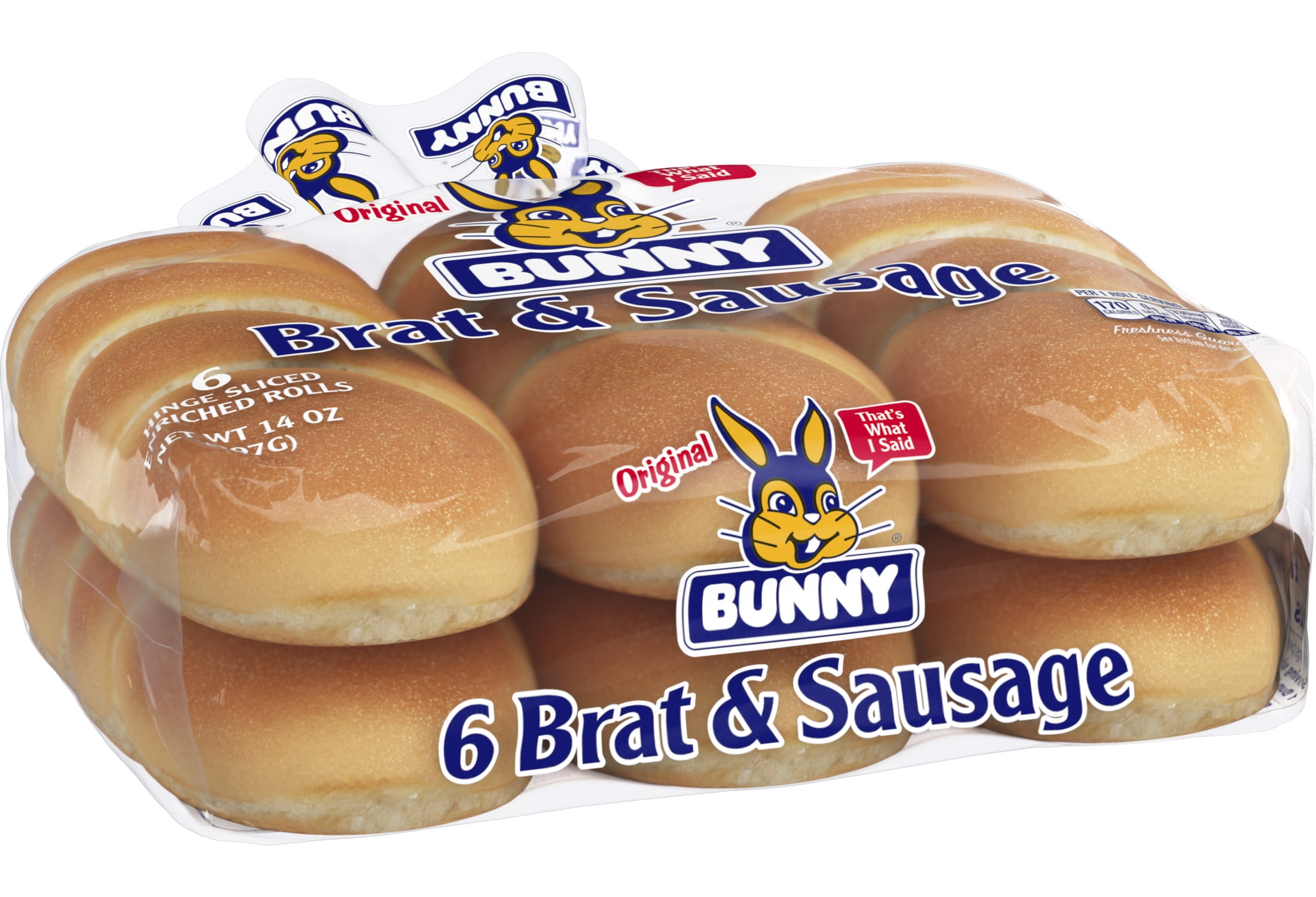 Bunny White Brat & Sausage Rolls, 14 oz, 6 Count