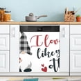 thumbnail image 5 of Cute Valentine's Day Gnome Elf Dishwasher Magnet Cover Front Door Decorative Refrigerator Covers Magnetic Sheet Sticker Wash Machine Fridge Panel Decal for Kitchen Appliance 23x26 in, 5 of 6