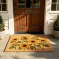 thumbnail image 2 of Botanical Print Faux Coir Doormat 24x16 Inch Outdoor Indoor Entryway Rug Dirt Trapping Non Slip Backing, 2 of 6