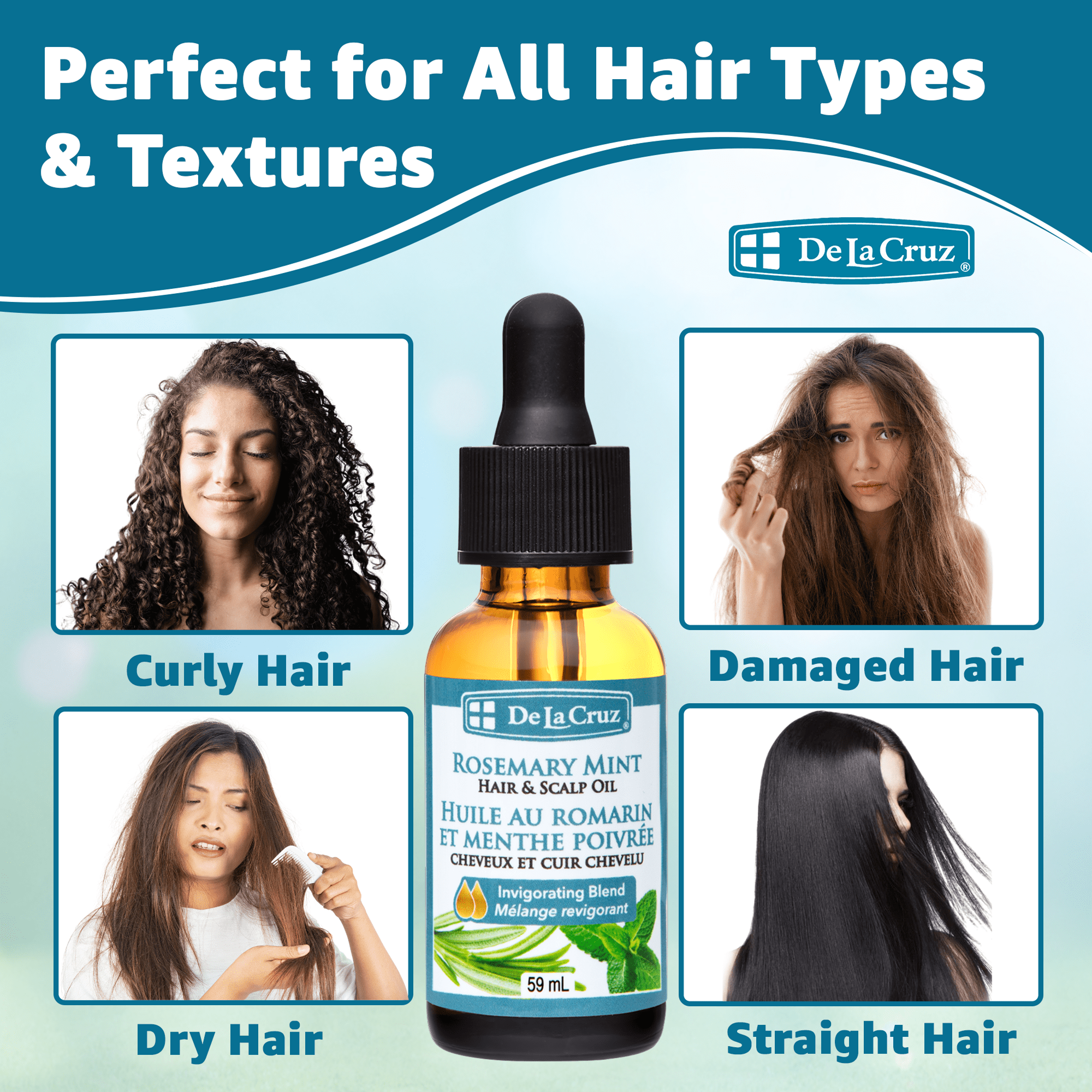 Huile Pousse Cheveux Au Romarin Et Menthe - Biotine & Ricin - 30 Ml - Fabriqué En France