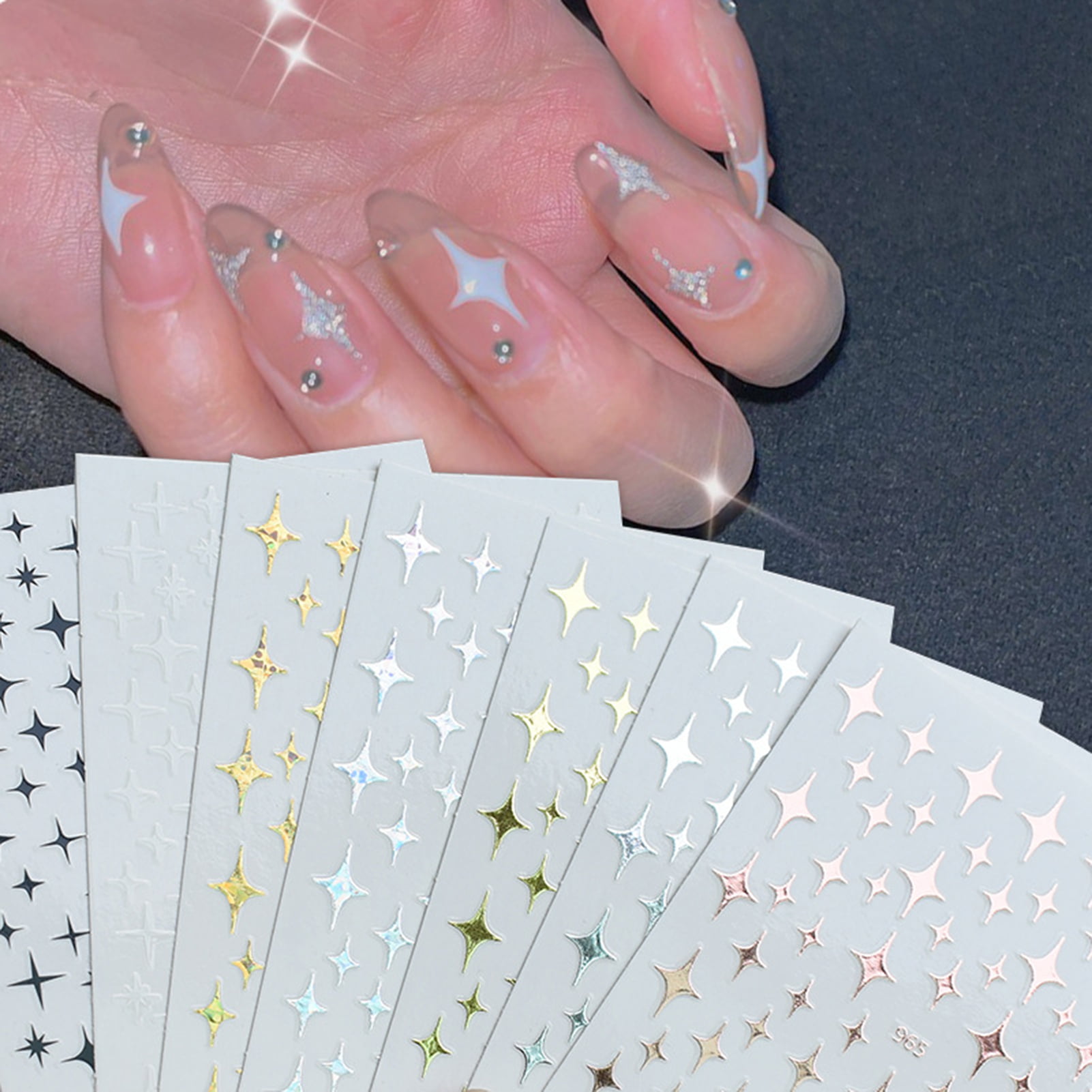 Mairbeon Women Ultra-thin Manicure Decor DIY Gold Silver Foil Nail Art  Stickers for Party 