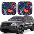 thumbnail image 2 of Uemuo Tropical Flower Printed 2 PCS Car Windshield Sun Shade, Auto Sun Heat and UV Rays Blocker, Foldable Automotive Front Window Sunshade Protector, 2 of 7