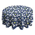 thumbnail image 4 of Paw Print Dog Bone Round Tablecloth 60"x60",Wrinkle Wipeable Table Cloth for Kitchen Dining Room Picnic Patio Party, 4 of 6
