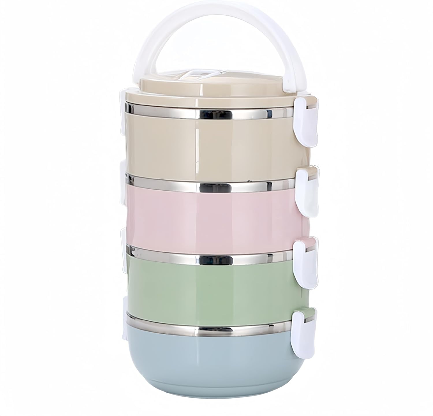 Portable Thermal Lunch Box: 304 Stainless Steel Thermal Lunch Containers, Leakproof Stackable Bento Box Adult, Food Storage for Office Outdoor Travel (2 Layers)