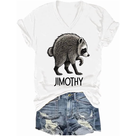 Jimothy Raccoon Shirt Animal Lover Shirts For Women Men Feral Raccoon V Neck Tshirt